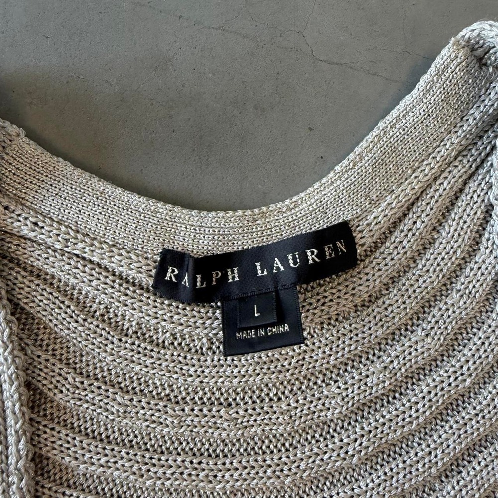 Ralph Lauren Collection Black Label Women's Sweater Silk/Metallic Sz Large - Picture 2 of 7